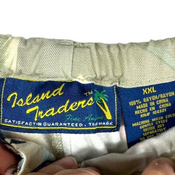 Island Traders Drawstring Waist Cropped Beach Pants, Postcard Print, Size XXL - Picture 5 of 12